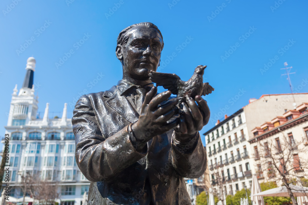 Bronzeskulptur vom Dichter Federico Garcia Lorca