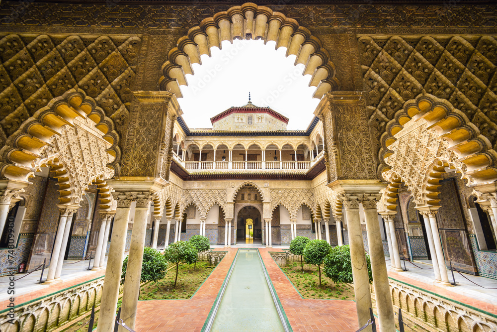 Alcazar of Seville, Spain Courtyard