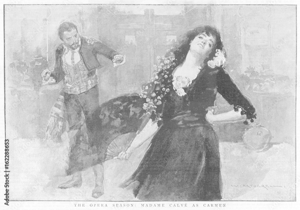 Calve As Carmen - 1893. Date: 1875